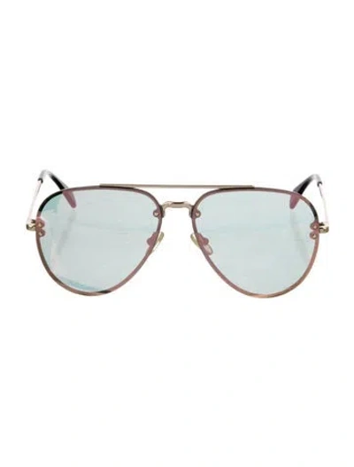 Pre-owned Celine Aviator Mirrored Sunglasses In Gold