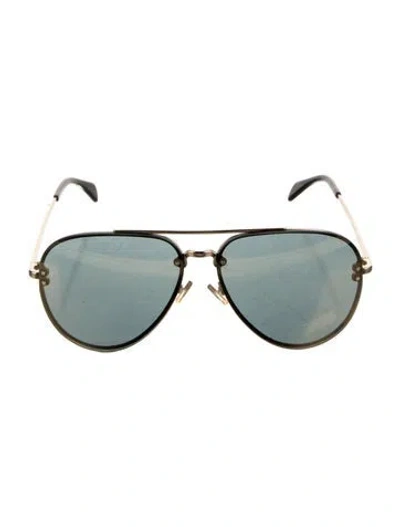 Pre-owned Celine Aviator Mirrored Sunglasses In Gold