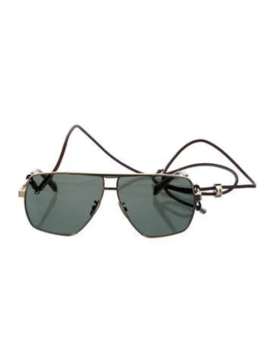 Pre-owned Celine Aviator Mirrored Sunglasses In Gold