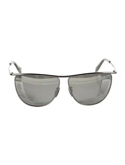 Pre-owned Celine Aviator Mirrored Sunglasses In Silver