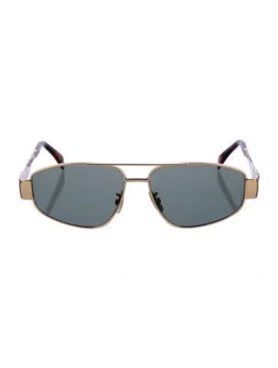 Pre-owned Celine Aviator Tinted Sunglasses In Gold