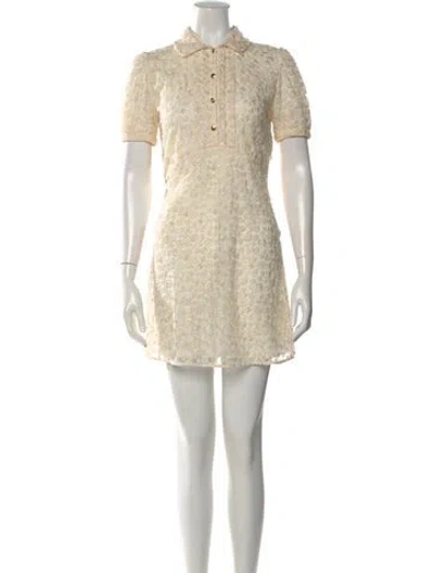 Pre-owned Celine Babydoll Mini Dress In Neutral
