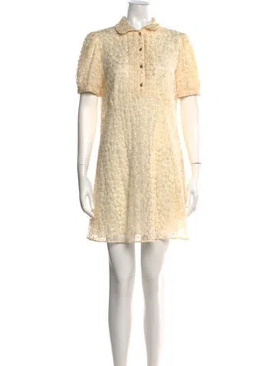Pre-owned Celine Babydoll Mini Dress In Neutral