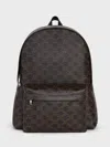 Celine Medium Backpack In Triomphe Canvas And Calfskin Leather In Brown