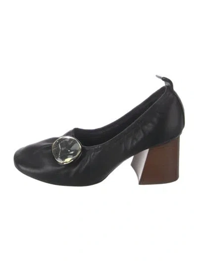 Pre-owned Celine Ballerina Leather Pumps In Black