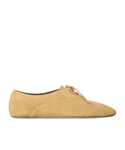 Celine Ballet Lace-up Shoe In Suede Calfskin In Black