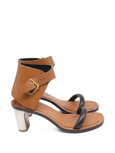 Pre-owned Celine Bam Bam Leather Sandals In Brown