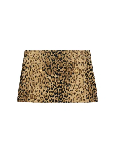 Celine Bandeau Miniskirt With Leopardprint In Multicolour