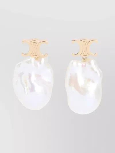 CELINE BAROQUE PEARL BRASS EARRINGS