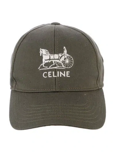 Pre-owned Celine Baseball Cap In Green