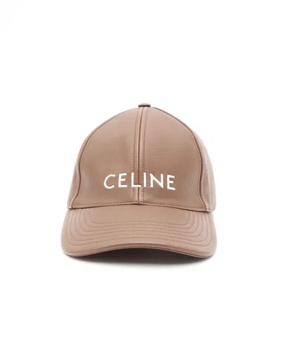 Celine Céline Baseball Cap In Lambskin In Brown