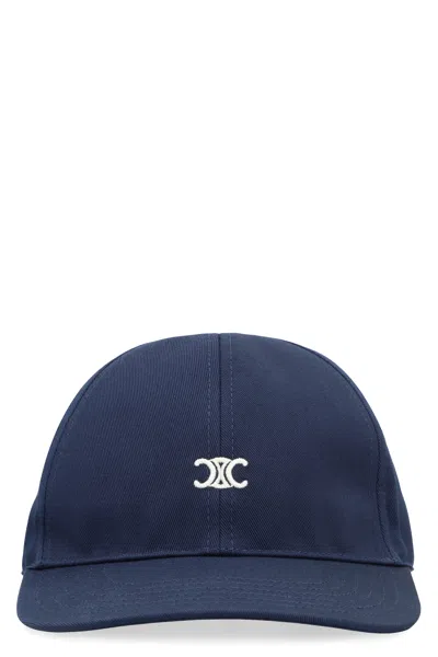 Celine Baseball Cap With Flat Visor In Blue