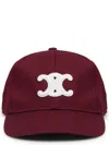 Celine Baseball Hat With Logo In Red
