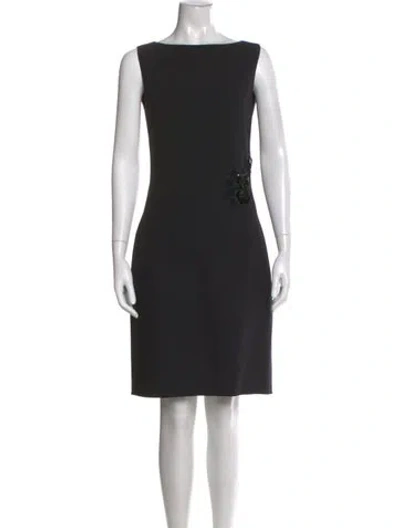 Pre-owned Celine Bateau Neckline Knee-length Dress In Black