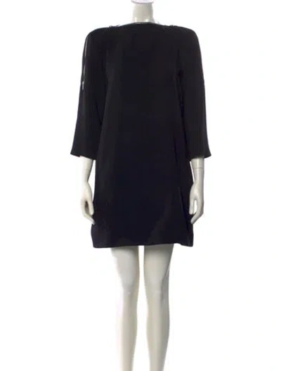 Pre-owned Celine Bateau Neckline Mini Dress In Black