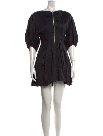 Pre-owned Celine Bateau Neckline Mini Dress In Black