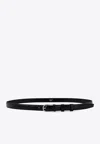 Celine Bc-18 In Lizard-embossed Leather Belt In Black