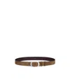 Celine Bc-21 35mm Belt In Suede Calfskin With Waxed Effect In Black