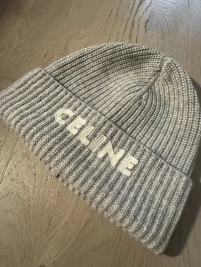 Pre-owned Celine Beanie Hat See All Photos For Tape Measurements In Grey