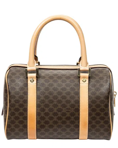 Celine Beige & Brown Macadam Coated Canvas Mini Boston Bag (authentic Pre-loved)