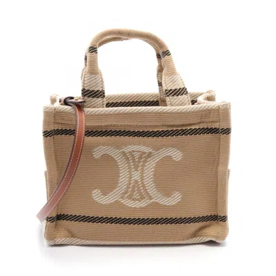 Pre-owned Celine Beige Black Ivory Canvas Tote Bag () In Beige, Black, Ivory