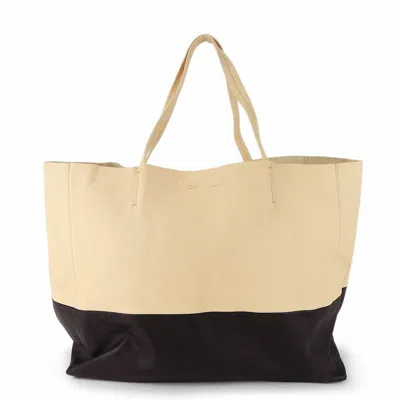 Pre-owned Celine Beige Black Leather Tote Bag () In Multi