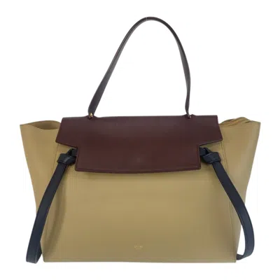 Pre-owned Celine Beige Bordeaux Leather Handbag Shoulder Bag ()