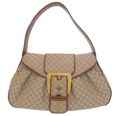 Pre-owned Celine Beige Brown Canvas Leather Shoulder Bag () In Multi