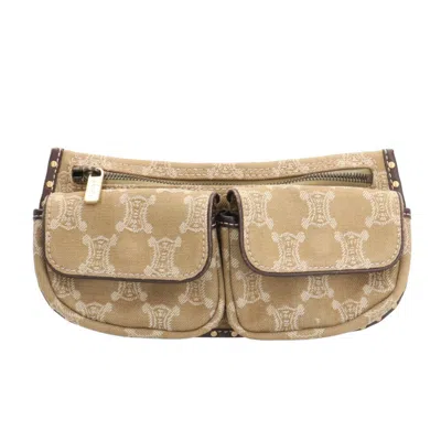 Pre-owned Celine Beige Brown Denim Fanny Pack () In Beige, Brown