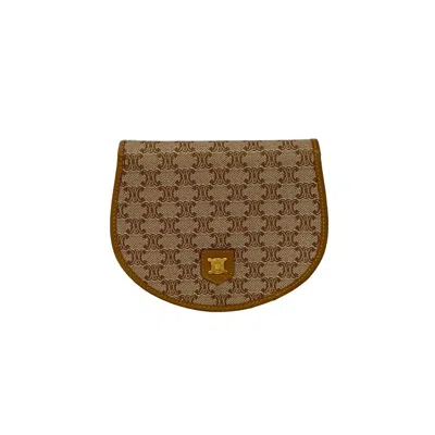 Pre-owned Celine Beige Brown Leather Pvc Coin Purse/coin Case () In Multi