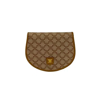 Pre-owned Celine Beige Brown Leather Pvc Coin Purse/coin Case () In Multi
