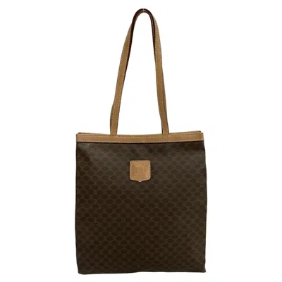 Pre-owned Celine Beige Brown Leather Pvc Handbag Tote Bag ()