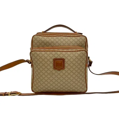 Pre-owned Celine Beige Brown Leather Pvc Pochette Shoulder Bag ()