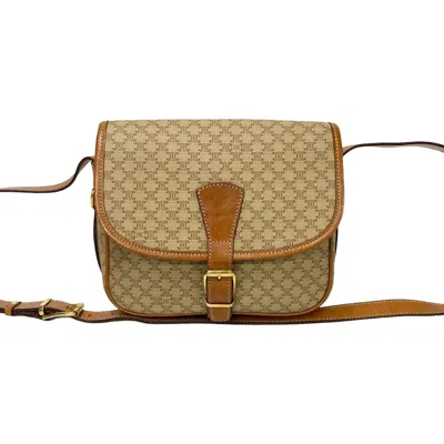 Pre-owned Celine Beige Brown Leather Pvc Pochette Shoulder Bag ()