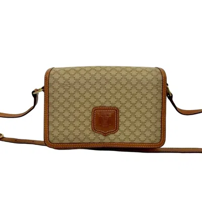 Pre-owned Celine Beige Brown Leather Pvc Pochette Shoulder Bag () In Multi