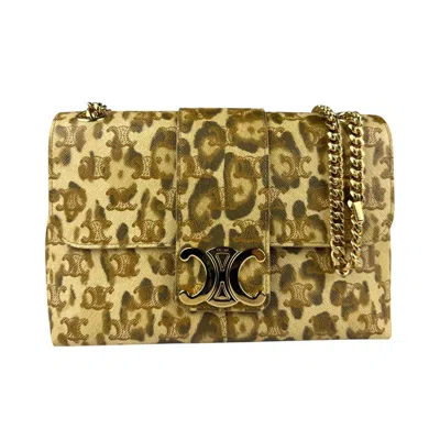 Pre-owned Celine Beige Brown Leather Shoulder Bag ()