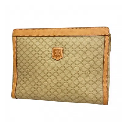 Pre-owned Celine Beige Brown Pvc Clutch Bag ()