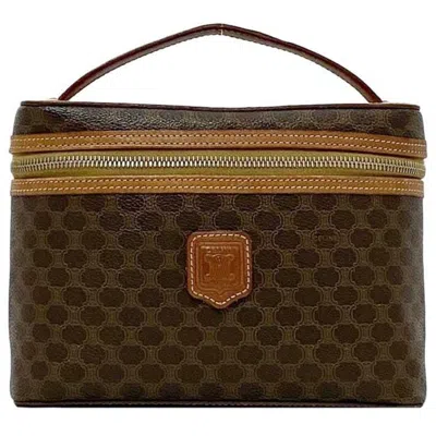 Pre-owned Celine Beige Brown Pvc Leather Handbag Vanity Bag ()