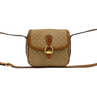 Pre-owned Celine Beige Brown Pvc Leather Pochette Shoulder Bag () In Multi