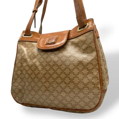 Pre-owned Celine Beige Brown Pvc Leather Shoulder Bag ()