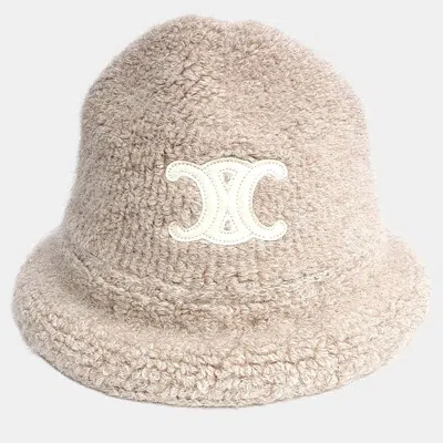 Pre-owned Celine Beige Bucket Hat In Sand