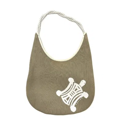 Pre-owned Celine Beige Canvas Leather Shoulder Bag ()