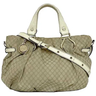 Pre-owned Celine Beige Canvas Leather Shoulder Bag Tote Bag ()