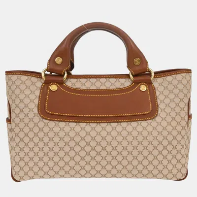 Pre-owned Celine Beige Canvas Macadam Boogie Tote Handbag In Sand