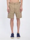 Celine Straight-leg Distressed Cotton-twill Cargo Shorts In Brown