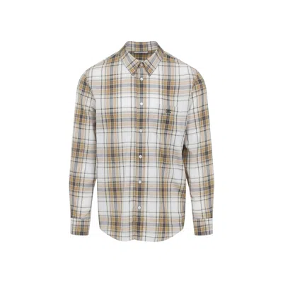 CELINE BEIGE CHECK PATTERN SHIRT