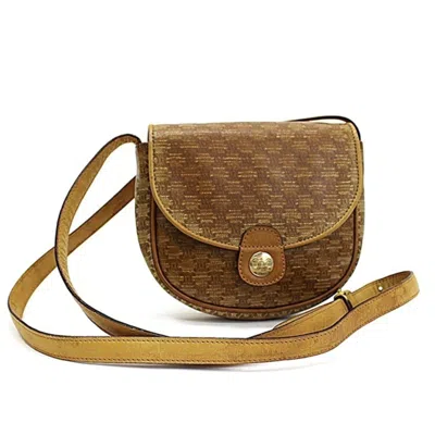 Pre-owned Celine Beige Dark Brown Pvc Leather Shoulder Bag () In Beige, Dark Brown