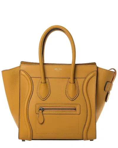 Celine Beige Drummed Leather Micro Luggage (authentic Pre-loved)