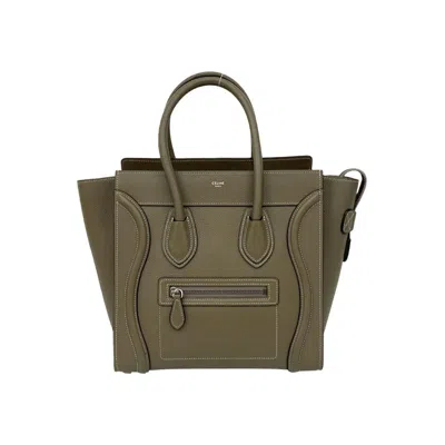 Pre-owned Celine Beige Gray Leather Handbag Tote Bag ()