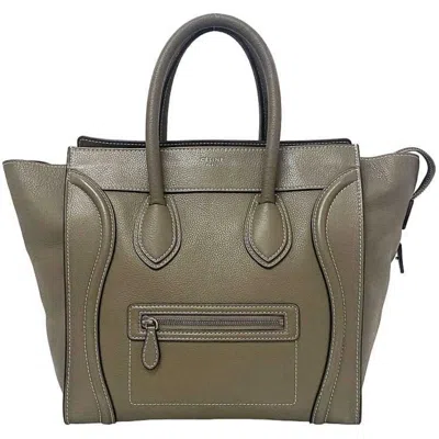 Pre-owned Celine Beige Gray Leather Tote Bag () In Beige, Gray